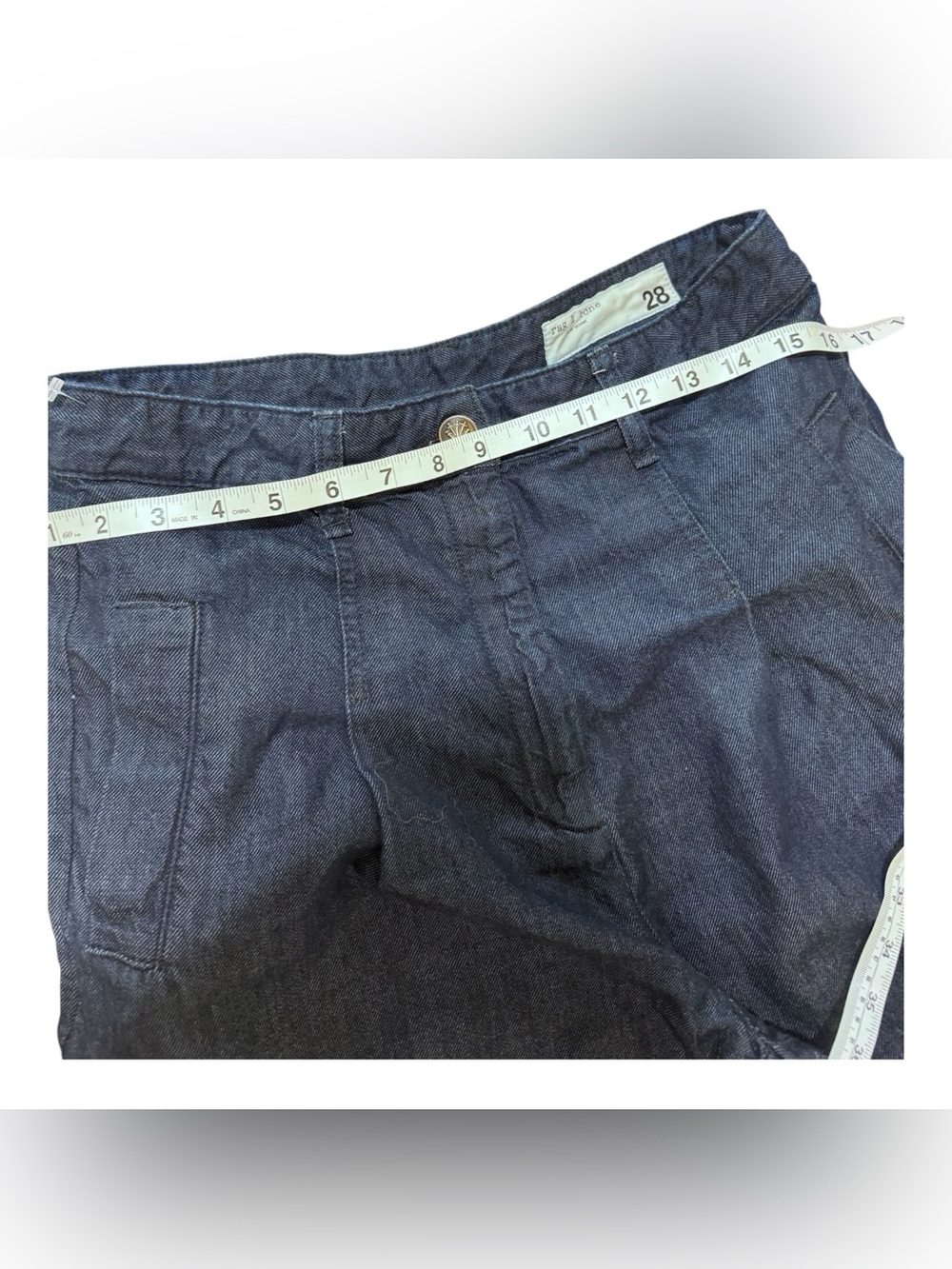 Wide Leg Cargo Denim Jeans - Dark Blue - Picture 5 of 9